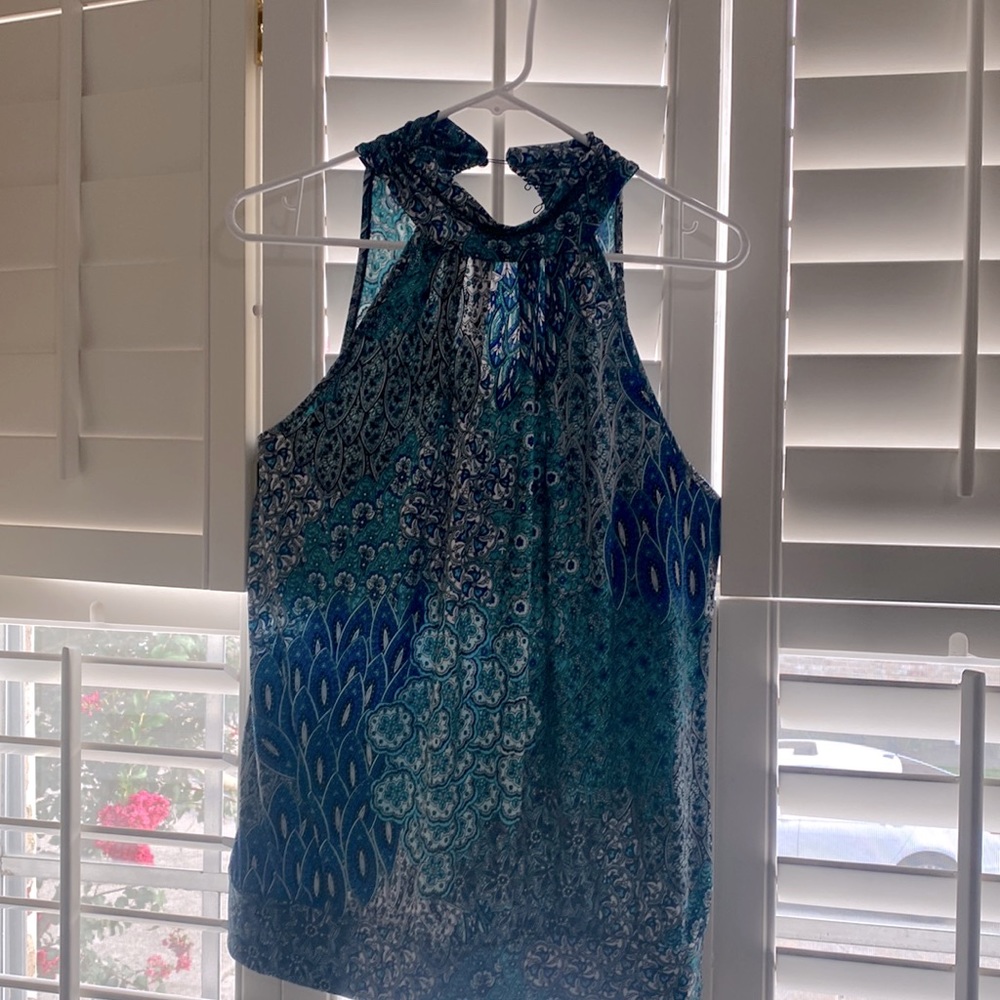 Cato halter top-  beautiful blues!  Very comfy.